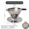 Copo de filtro V60 em aço inoxidável tela de filtro de café manual sem filtro de papel funil para borra de chá filtro de café de camada dupla 304