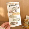 Pinza para el Cabello Infantil con Estampado de Leopardo y Estrella para Niñas, Pinza de Nuevo Estilo para Flequillo Lateral, Pasador para Accesorios del Cabello de Niñas