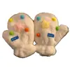 Luvas para Mulheres Inverno Quentes Luvas de Mão Desenho Animado Luvas de Pelúcia Espessadas Alça de Pescoço Estudante Resistente ao Frio Luvas de Ciclismo