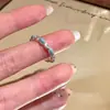 Anillo de Perla y Circonita Flor Azul para Mujer, Diseño de Nicho, Anillo de Dedo Índice de Alta Gama, Moderno y Versátil, Joyería de Mano Única