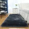 Alfombra de Felpa de Lana Sintética Transfronteriza Alfombrilla para Piso Manta para Dormitorio Ventana Mirador Hogar Color Sólido Alfombrilla para Stand Interior