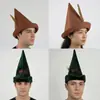 Sombrero de Jefe Indio Tocado de Plumas Festival Irlandés Verde Sombrero de Capitán para Adultos Sombrero Angulado Tocado