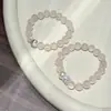 Pulsera de Plata de Ley S925 Ojo de Gato Cepillado Cristal Rosa Natural Diamante Completo Perla Shijia para Mujer Joyería de Mano Elegante de Lujo Accesible