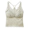 Hermoso chaleco sexy con encaje francés en la espalda, con base hueca y sin aros de acero, para principios de otoño, ropa interior y exterior, estilo coreano para mujer.