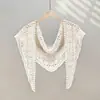 Lenço Triangular Quatro Estações Feminino Estilo Coreano Peça de Roupa Externa Vazada Decoração para Cobrir o Bumbum Protetor de Pescoço Lenço Coreano Ins Tendência Lenço de Pescoço