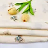 Tejido de gasa de doble capa, tejido crepé con estampado de oso, saco de dormir con chaleco para mascotas, ropa a prueba de mosquitos, tejido para ropa de dormir casera para mujer