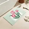 Alfombra de baño simple flocada, alfombra de cabecera de cachemir sintético, felpudo para el suelo del hogar, felpudo resistente a la suciedad para la entrada, felpudo para el recibidor del hogar