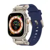 Pulseira de Silicone Premium com Conector de Aço Inoxidável, Compatível com IWatch 11 10 9 8 7 6 5 4 3 2 1 SE Ultra 1 e Ultra 2, Ultra 3 44mm, 45mm, 46mm, 49mm