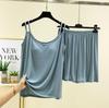 Pijama feminino fino de verão, calça de pijama, roupa de casa, roupa externa, terno de duas peças, suspensórios de ombro duplo modal com bojo