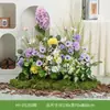 Arreglo de Flores Artificiales y Plantas Verdes HY-DS3 para Decoración de Fondo de Boda, Flor de Mesa, Decoración de Mesa de Comedor, Decoración de Flores Falsas de Lujo Ligero