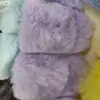 Em estoque Tecido de pelo de coelho listrado 10mm, veludo de coelho pelo de coelho pelúcia listrada tecido para brinquedo roupa boneca