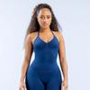 Dfy Disponible Transfronterizo Alta Elasticidad Cuello Halter Espalda Hermosa Ajustado Chaleco Largo de Tirantes para Fitness Deportivo con Sujetador Desmontable