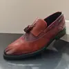 Mocasines Brogue Británicos Transfronterizos con Borla y Punta Afilada Estilo Coreano Casual para Hombre