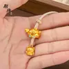 Esperando el nuevo colgante de gato lindo bañado en oro para mujer, un lindo collar de gato de la fortuna de dibujos animados, adorable accesorio para teléfono y llavero de gato mascota