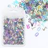 Lantejoulas Laser Alfabeto Inglês 26 Letras Misturadas Glitter Decoração Nail Art Lantejoulas Material de Preenchimento Pacote