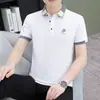 Camisa Polo de Alta Calidad para Hombre, Camiseta Casual Transpirable de Manga Corta con Cuello Estilo Coreano de Moda para Hombre