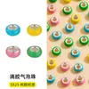 Plata de Ley S925 Rueda Arcoíris Cuentas Pegamento Colorido Hecho a Mano DIY Accesorios para Joyería Pulsera Separador de Cuentas Macaron