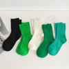 Calcetines Estilo Ins para Mujer, Calcetines de Media Caña de Rayas Horizontales, Calcetines de Algodón para Mujer, Calcetines Holgados, Calcetines de Doble Aguja, Colores de Primavera y Verano para Mujer al Mayoreo