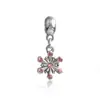 Huiyue moda aleación Diamante con cuentas pulsera accesorios DIY copo de nieve girasol cuenta de agujero grande colgante en stock al por mayor