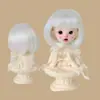 Peluca para Muñeca BJD 346 Puntos Flequillo de Seda Suave Cabello Corto Liso Bob Estilo Bebé Disfraz Cabeza Falsa