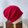 100% lana Meiru gorro de punto de pelo para mujer otoño e invierno cálido gorro de lana color liso versátil jersey gorro para el frío moda