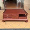 Mesa de centro grande em treliça de abacaxi de madeira maciça para apartamento pequeno mesa de centro retangular mesa de canto jacarandá todo jacarandá dourado mesa lateral de sofá