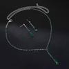 Conjunto de Colar Diamante Verde Quente Transfronteiriço Colar Strass Retrô de Alto Bom Gosto Conjunto de Brincos conjunto de joias06