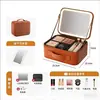 Bolsa de Maquillaje con Luz, Gran Capacidad, Compartimentos Divididos, Almacenamiento Portátil, con Espejo, Estuche de Viaje para Maquillador Profesional, Caja de Maquillaje