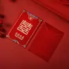 Sobre rojo de alta gama para boda palabra feliz para recibir parientes para poner en la puerta mini bolsa feliz estilo chino cambio especial bolsa de regalo para la espalda papel duro sello de beneficio