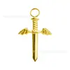 Colgante para Piercing y Pendiente de Hueso de Oreja de Aleación de Titanio Color Dorado Accesorios para Joyería DIY con un Diseño con Colgantes de Serpiente, Espada y Gota de Agua