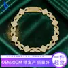 Nuevo Pulsera de Cadena Cubana Estilo Hip-Hop Europeo y Americano para Hombre, con Moissanita Chapada en Oro Blanco de 18K, de Venta Caliente Transfronteriza