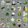 50 folhas adesivos clean girl realistas verde cruzado estilo ins fresco à prova d'água decoração garrafa de água adesivos de telefone