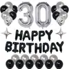 Decoración de Cumpleaños Globo Set Fiesta Película de Aluminio Digital Transfronterizo Amazon Oro Negro Cumpleaños 18 Arreglo Dorado Transfronterizo
