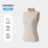 Chaleco cálido de otoño e invierno para mujer con sujetador incorporado, nuevo y versátil cuello semi-alto, capa base de forro polar cepillado
