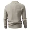 2026 Nuevo Suéter de Punto con Cuello Alto y Media Cremallera para Hombre Otoño/Invierno Transfronterizo Talla Grande Moda Casual Camisa Base para Hombre