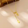 Colar Ábaco Estilo Étnico Ouro de Areia Vietnamita Tendência Nacional Nuvem Auspiciosa Caractere Pingente Corrente para Clavícula Contas Joia com Design Retrô