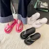 Pantuflas de Cuña con Suela Gruesa para Uso Exterior de Verano para Mujer Estilo Normcore Zapatillas Eva de 5 cm de Altura para Mujer con Chanclas de Sensación de Excremento