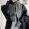 Cachecol de Tricô com Padrão de Diamante Estilo Coreano para Mulheres 2025 Novo Inverno Lã Moda Versátil Aconchegante Aquece Cachecol Atacado