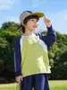 Camiseta de Manga Larga para Niños 2026 Primavera Nuevo Color Bloqueado Raglán Estilo Montaña Camping al Aire Libre Algodón Puro para Niños Versátil