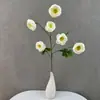 Flores artificiales para bodas, 6 cabezas de exquisitas peonías, para arreglos de pasillo de salón de bodas, decoración del hogar y centros de mesa; materiales para flores artificiales para exportación