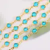 Cadena de Diamante de Vidrio con Borde de Zircón de Color Conservante Color Cobre Puro 6.8mm Accesorios para Joyería DIY Pulsera Materiales Hechos a Mano