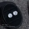 Brincos de Tarraxa Brilhantes de Zircônia Moda Luxo Leve Alto Padrão Personalidade de Nicho Minimalista Estilo Cool Geométrico Redondo