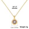 Collar con colgante de ojo de oro auténtico bañado en cobre, estilo retro, estilo literario y artístico británico transfronterizo, cadena de clavícula sencilla y ligera de lujo para mujer.
