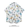 Camisa Hawaiana de Seda de Hielo para Hombre Camisa de Manga Corta de Moda para Hombre Camisa Floral de Playa de Verano para Hombre Ropa de Pareja Chaqueta Holgada