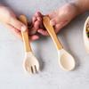 Cuchara tenedor de silicona de grado alimenticio para alimentación de bebés, vajilla para alimentos complementarios, cuchara suave, tenedor para comer, cuchara de silicona para bebés