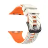 Pulseira de Relógio Esportiva de Silicone Bicolor Listrada para Apple Watch Ultra 9876543210