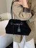 Bolso Retro Transparente de Gran Capacidad Transfronterizo Nuevo Otoño e Invierno 2026 Bolso de Hombro y Axila de Gamuza Bolso de Mano