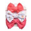 Set de Tres Piezas de Diadema de Nylon con Lazo Estampado para Niños Europeos y Americanos, Set de Diademas para Bebés para Niños y Niñas que No Dañan el Cabello