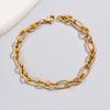 Pulsera gruesa S06 diseño corto temperamento simple adornos de moda personalidad de mujer pulsera de oro de 18K