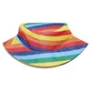 Sombrero de Sol de Verano Nuevo de Temu Shein Transfronterizo Sombrero de Pescador Rayado Arcoíris Colorido para Festival Europeo y Americano Venta al por Mayor para Hombres y Mujeres